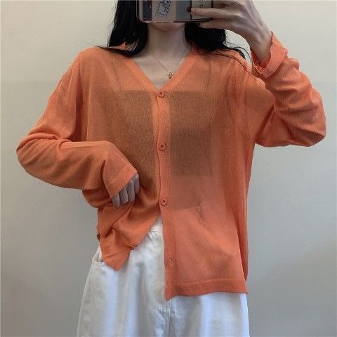 Cardigan Women New Collection Leisure Students All-match Loose Sunscreen Thin Simple Ulzzang Solid Summer Female Minimalist Cozy alx