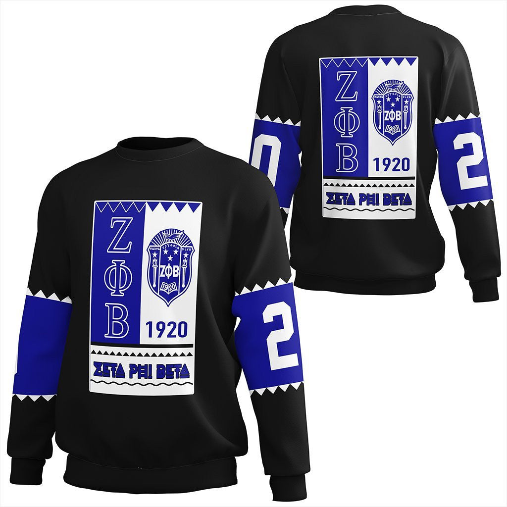 Sorority Sweatshirt – Zeta Phi Beta Black Style Sweatshirt