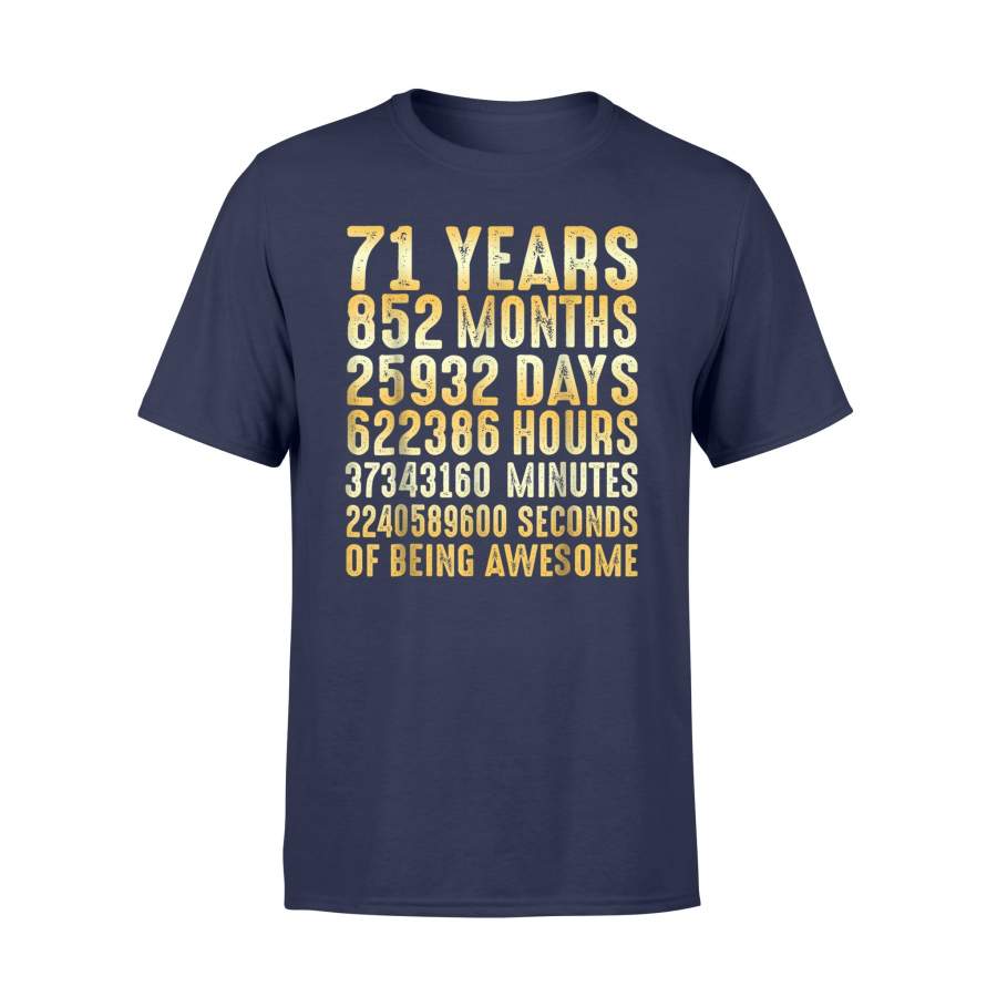 71 Years Old 71st Birthday Gold Vintage 852 Months T-Shirt – Tmerch Store