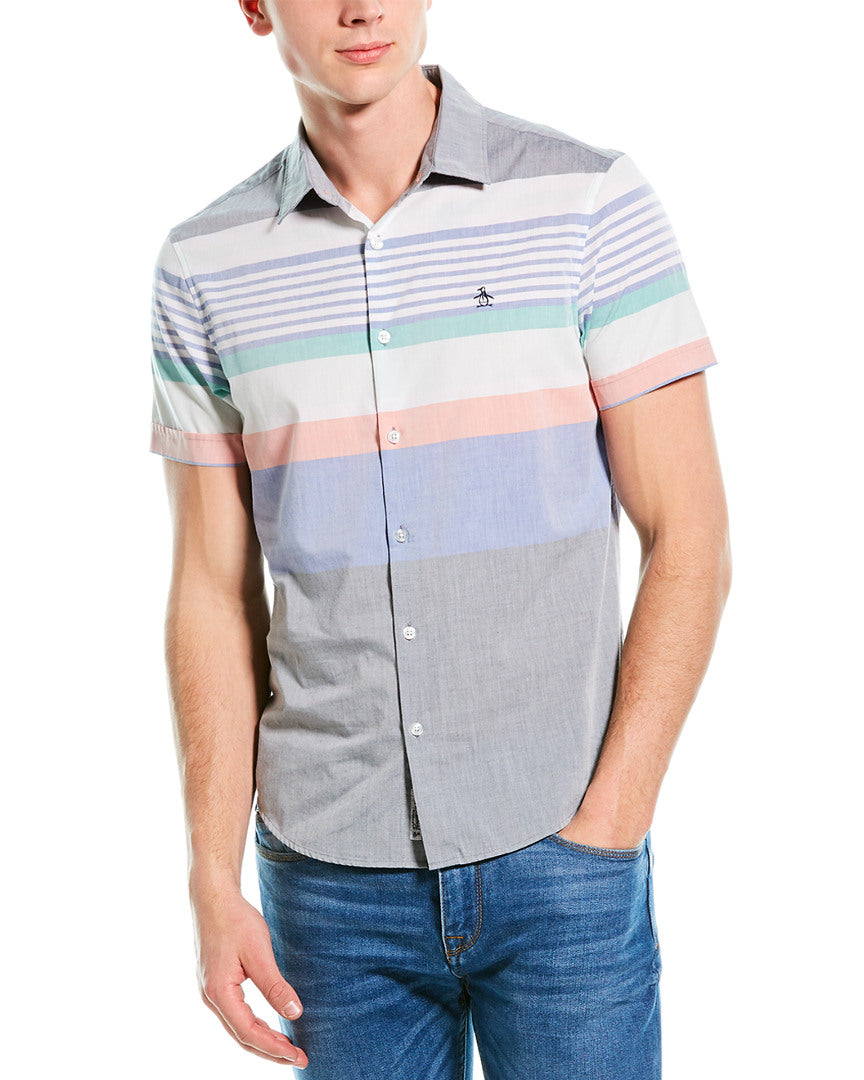 Original Penguin Engineered Stripe Woven Shirt