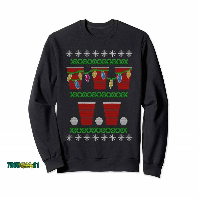 Christmas Beer Pong Ugly Sweater Funny Sweatshirt