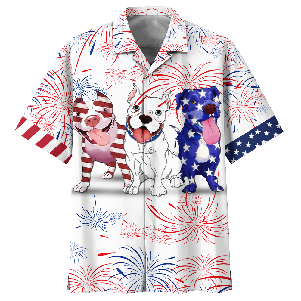 AMERICA – Pitbull Hawaiian Shirt Short