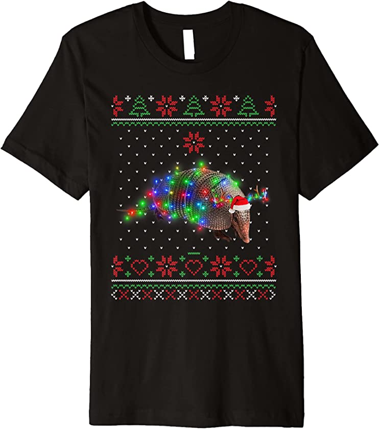 Armadillo Animal Ugly Sweater Christmas Puppy Animal Lover Premium T-Shirt