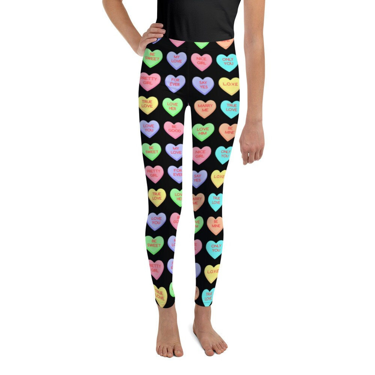 Candy Hearts Valentine’S Day All Over Print 3D Legging