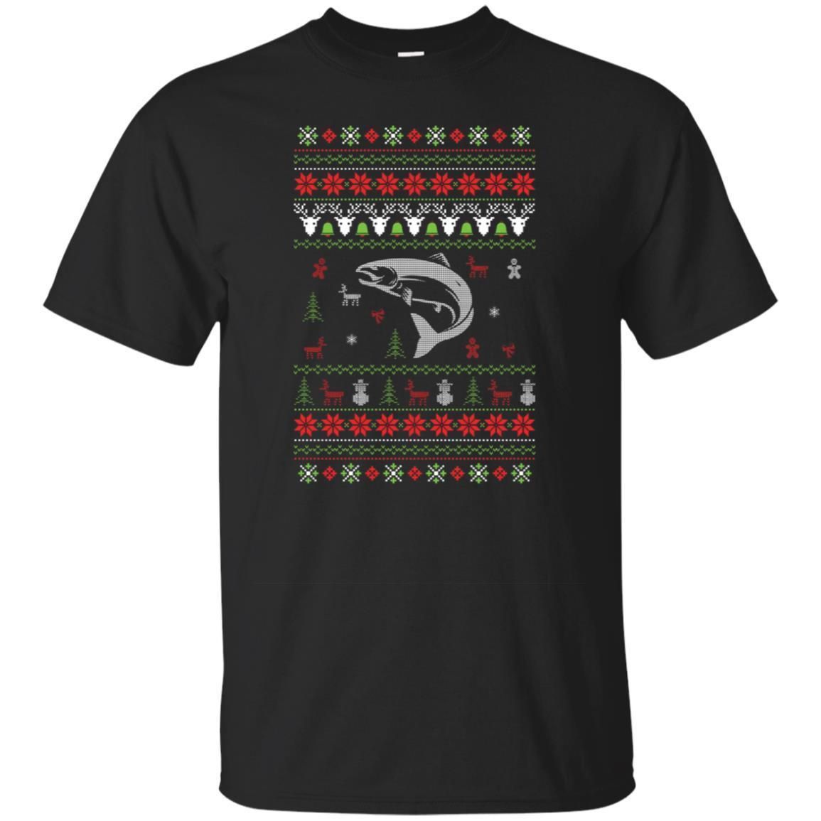 Check out this awesome Salmon Ugly Christmas Sweater