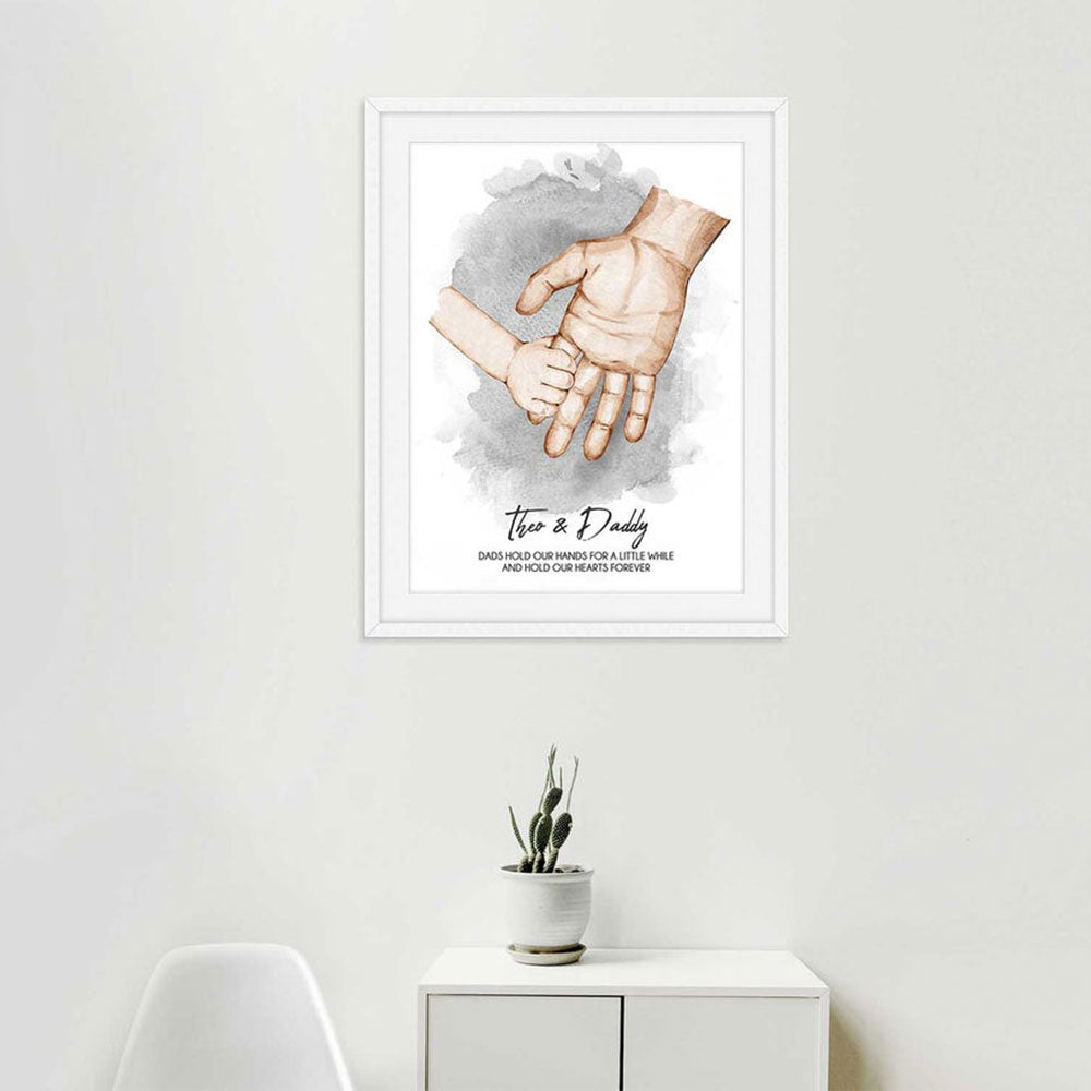 Personalized Gift For New Dad First-Time Dad Gift Holding Hands Poster