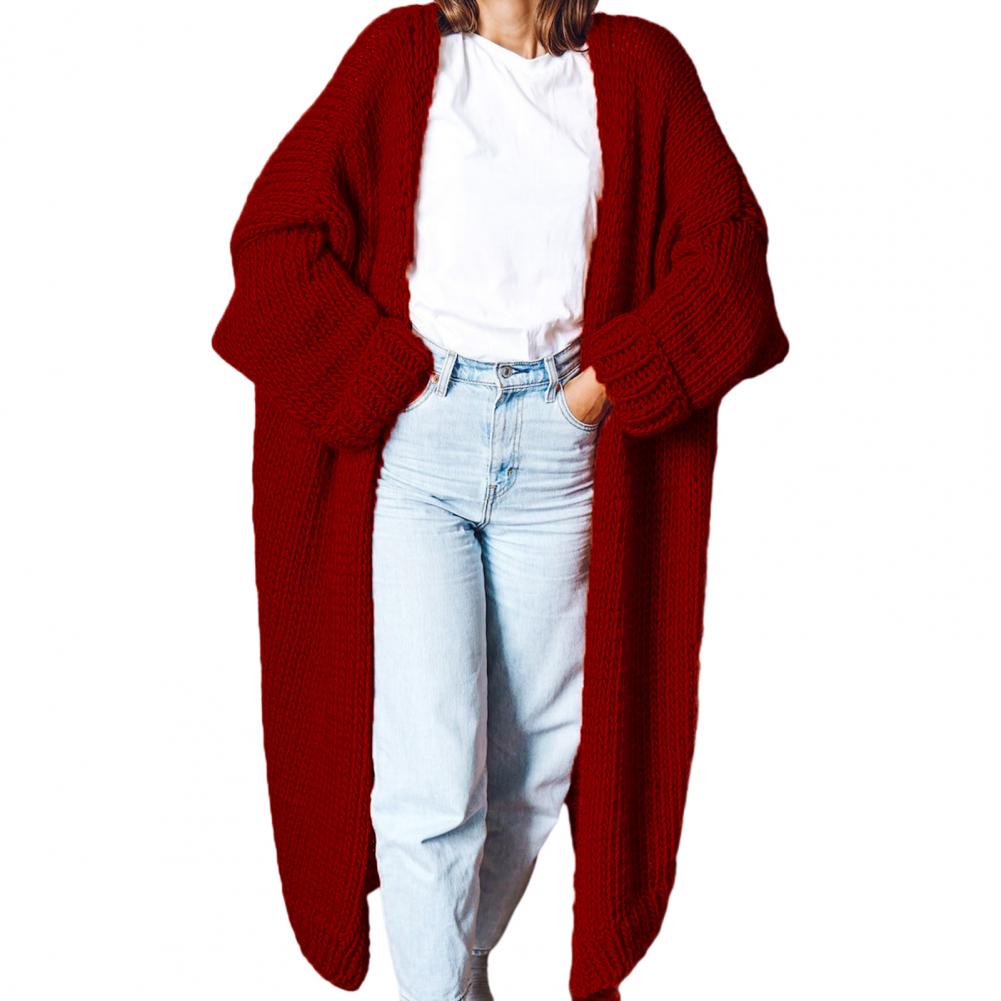 Winter Coat Chic Fall Winter Women Long Knitted Cardigan Overcoat Warm Knitted Coat alx