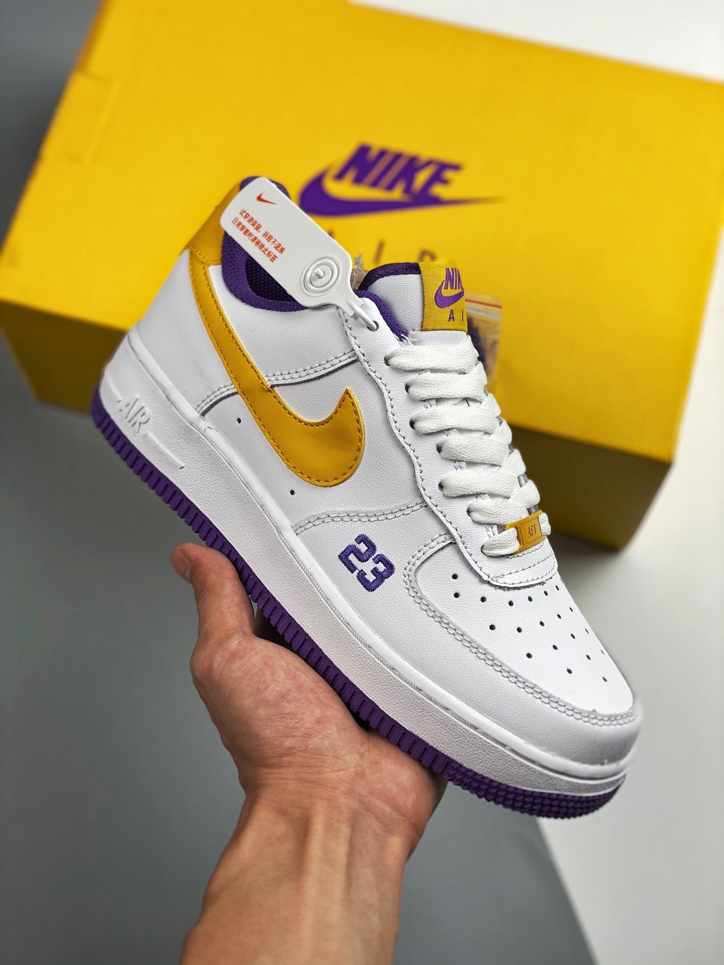 Custom Nike Air Force 1 Low ‘Lakers’ White Yellow Purple 5341018