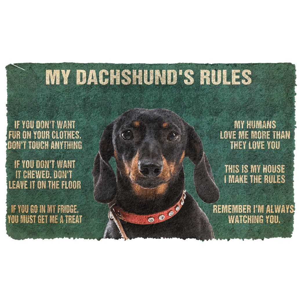 Gearhuman 3D My Dachshund’s Rules Doormat