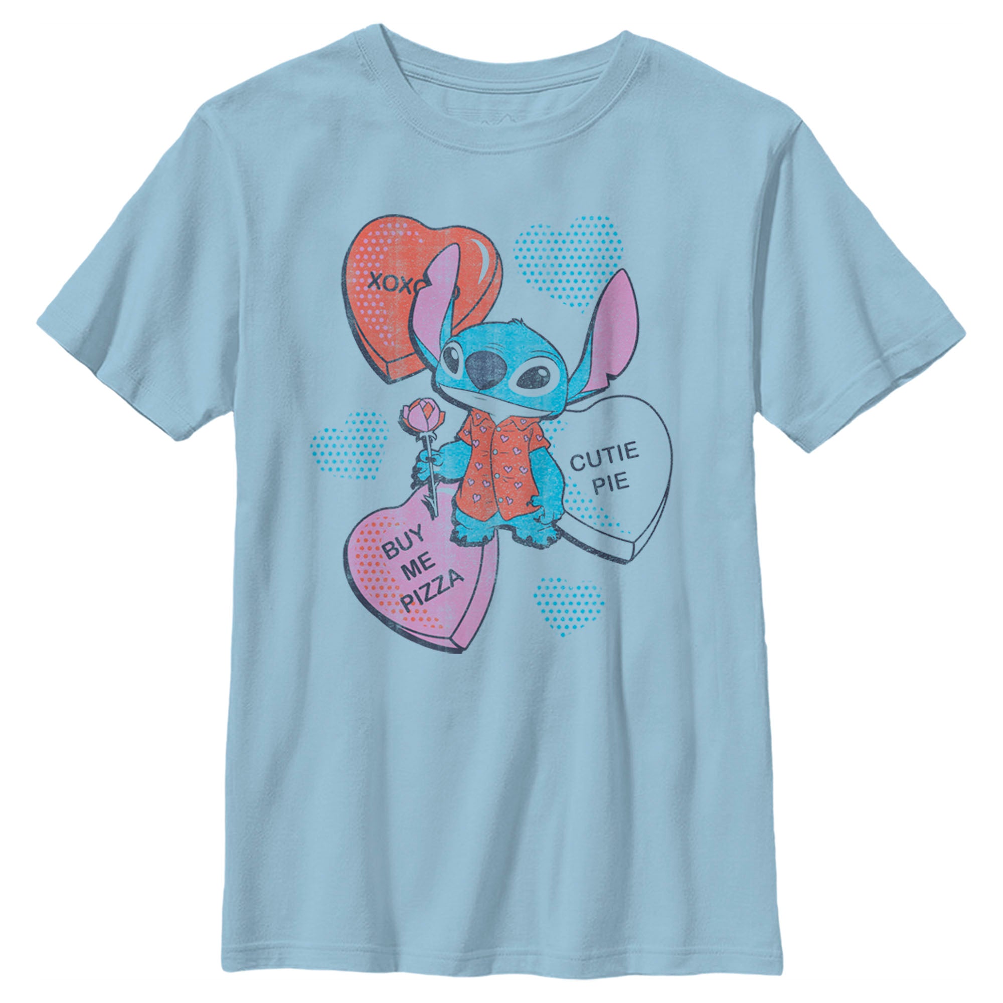 Boy’S Lilo & Stitch Valentine’S Day Candy Hearts T-Shirt