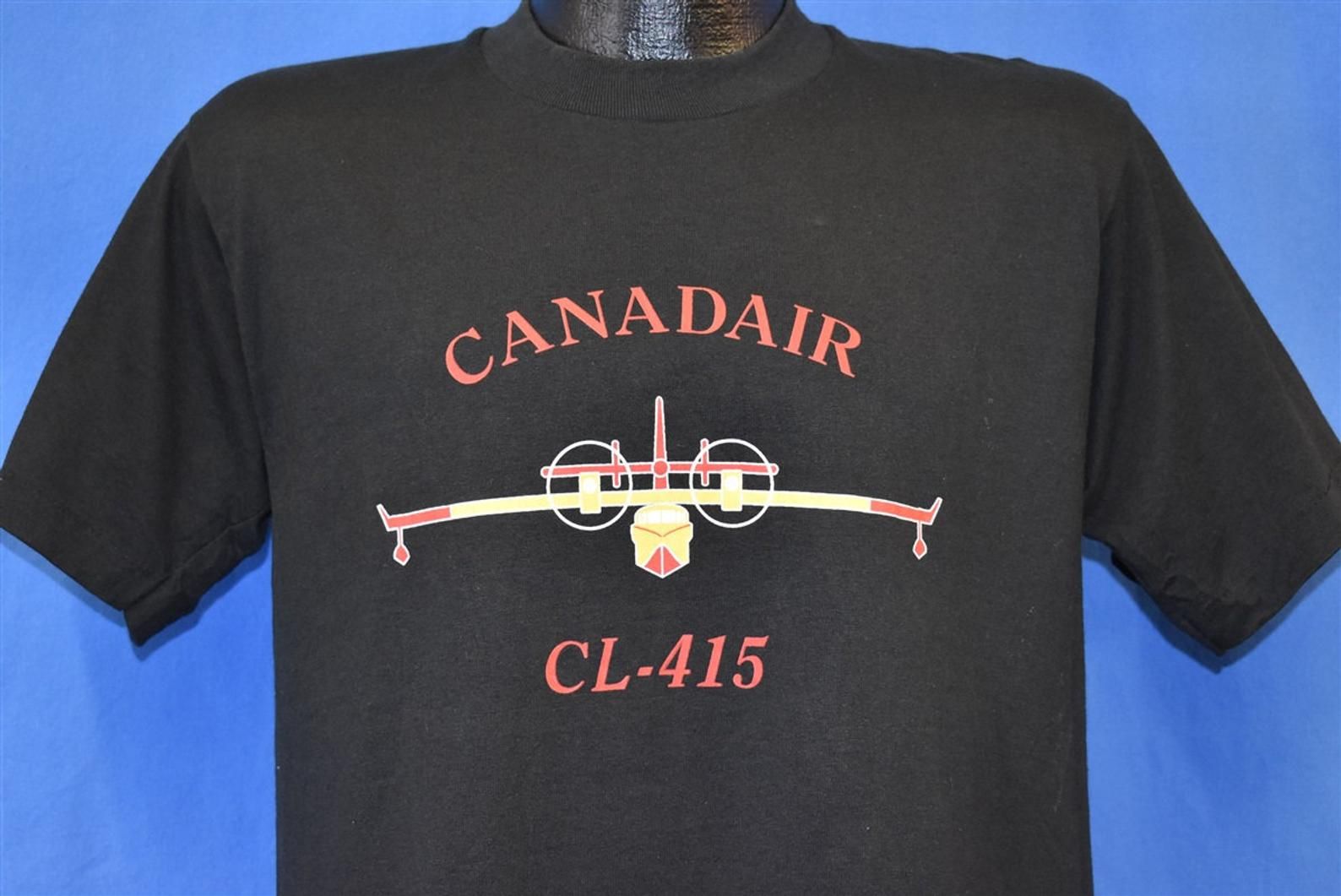 90S Canadair Cl-415 Water Bomber Jet T-Shirt Vintage Tee