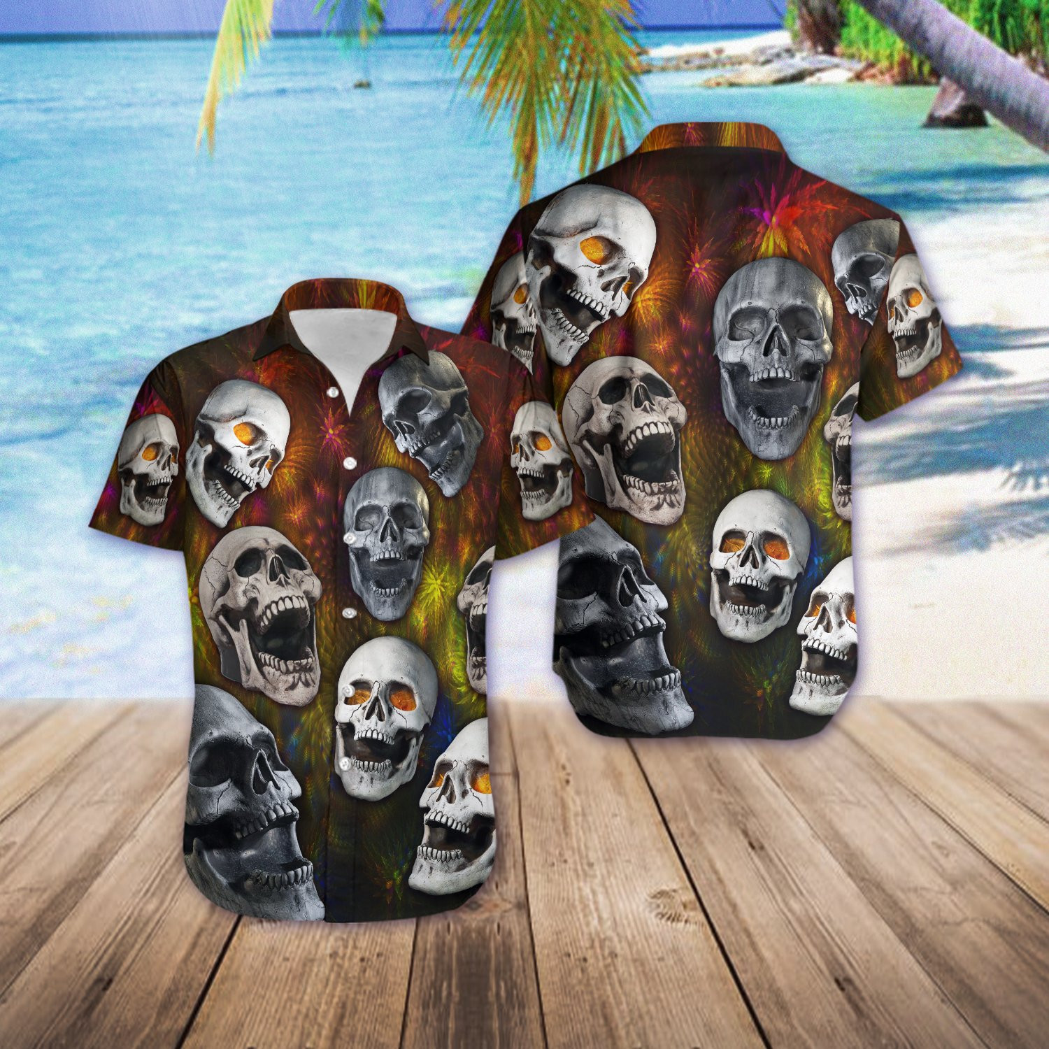 Funny Tropical Skull Hawaii Shirt Unisex Adult Ha29400