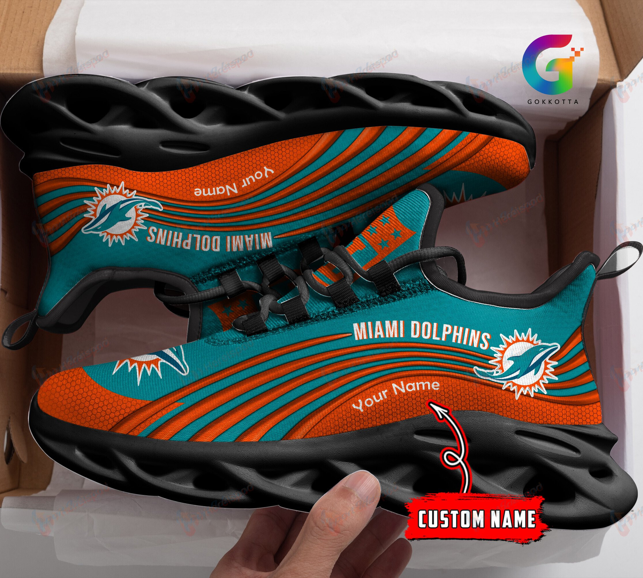 Miami Dolphins Personalized Yezy Running Sneakers 163