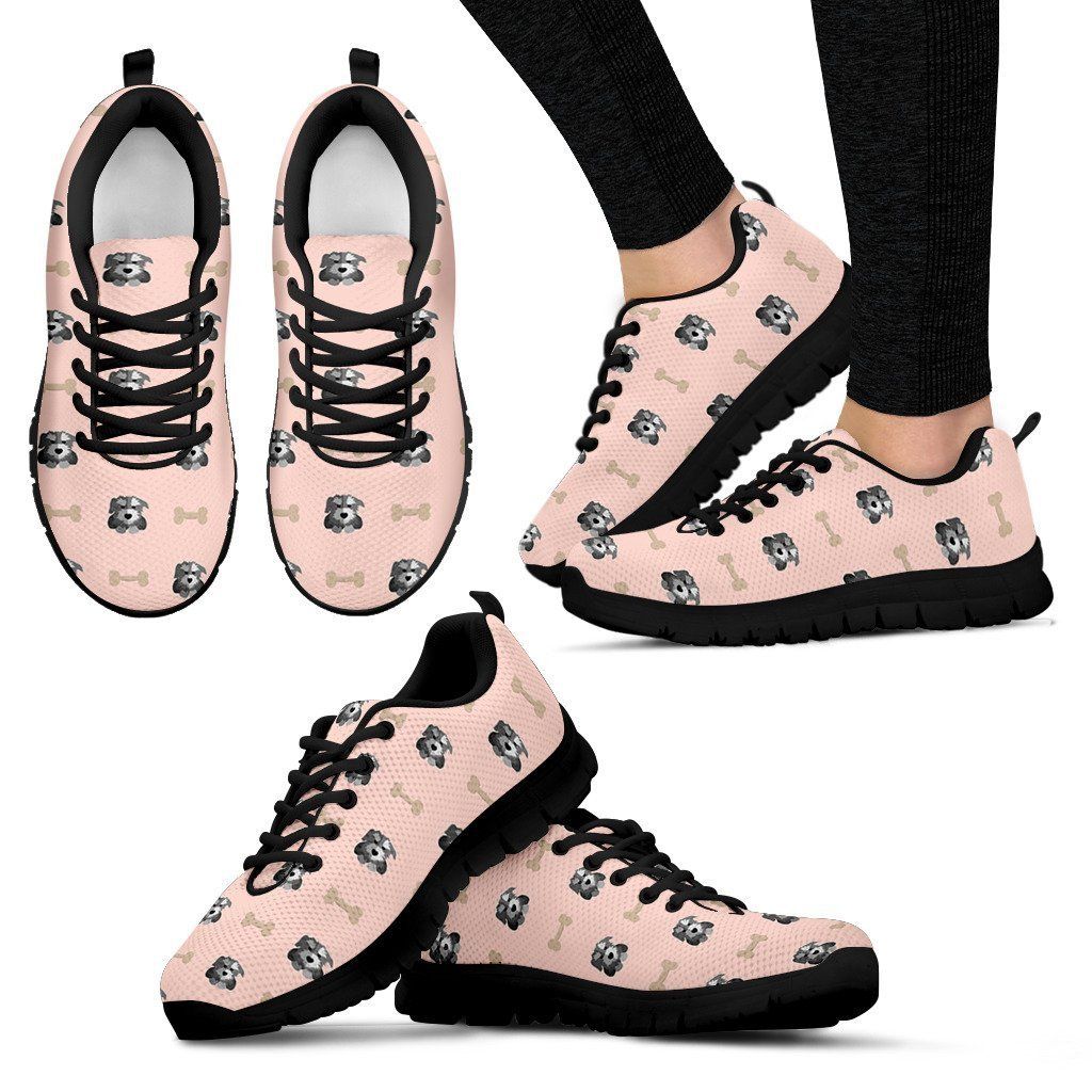 Puppy Schnauzer Pattern Print Sneakers Shoes