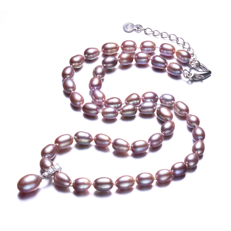 Amazing Price Beautiful Pearl Jewelry Necklace,High Quality Natural Freshwater Pearl Beads Fine Jewelry,White/Pink/Purple alx