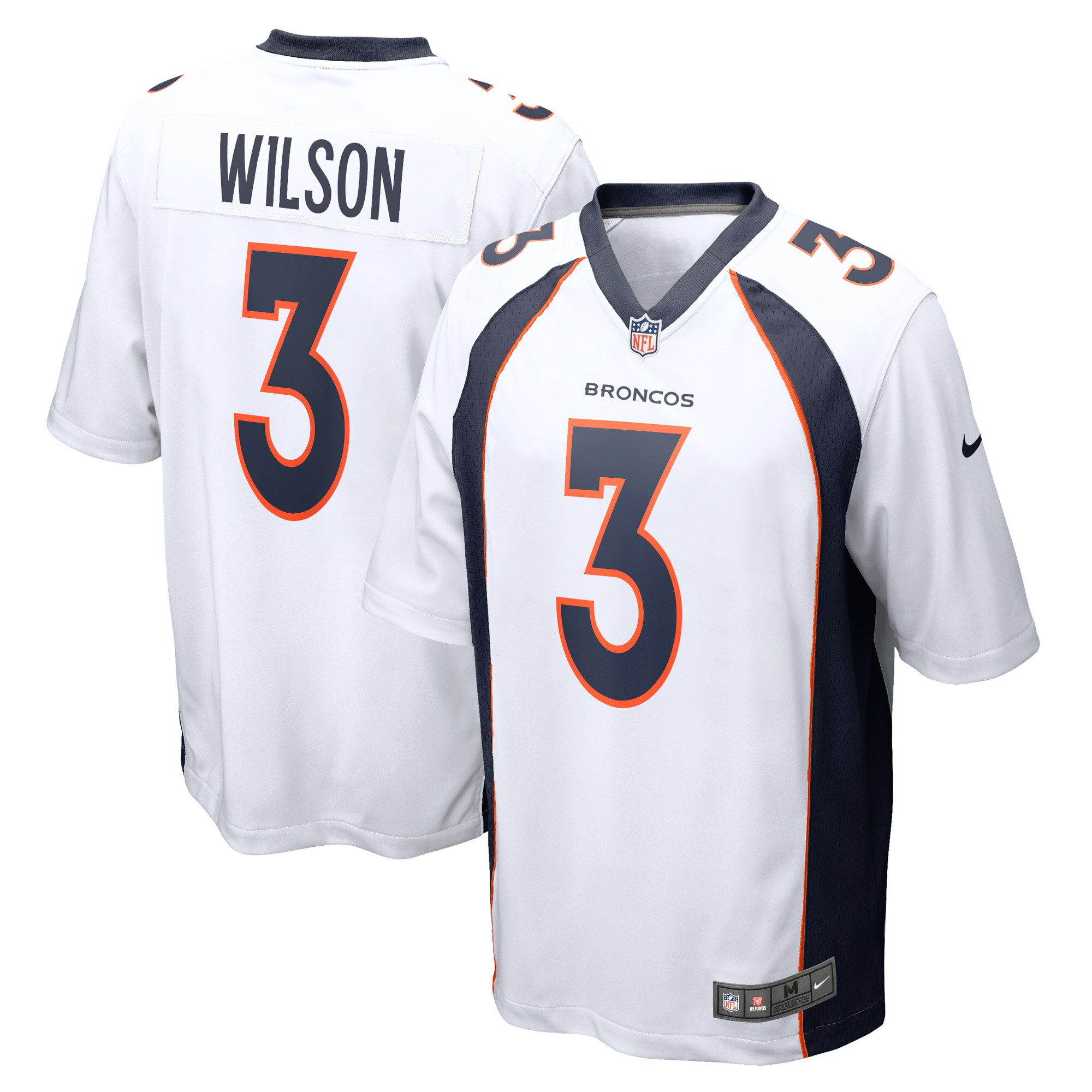 Men’s Denver Broncos Russell Wilson White Game Jersey