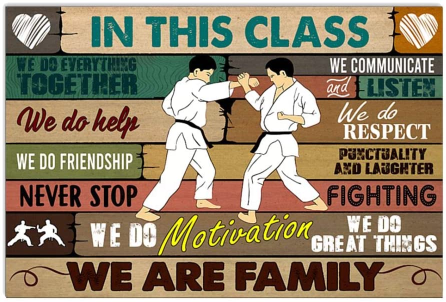 Vintage Man Karate In This Class Friendship Motivation Respect Poster Art Print      Home Decor Gift For Men Women Family Friend On Birthday Xmas