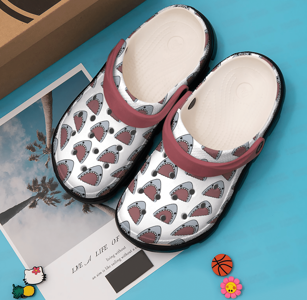 Shark Personalized Clog, Custom Name, Text, Color, Number Fashion Style For Women, Men, Kid, Print 3D Jaws Drop