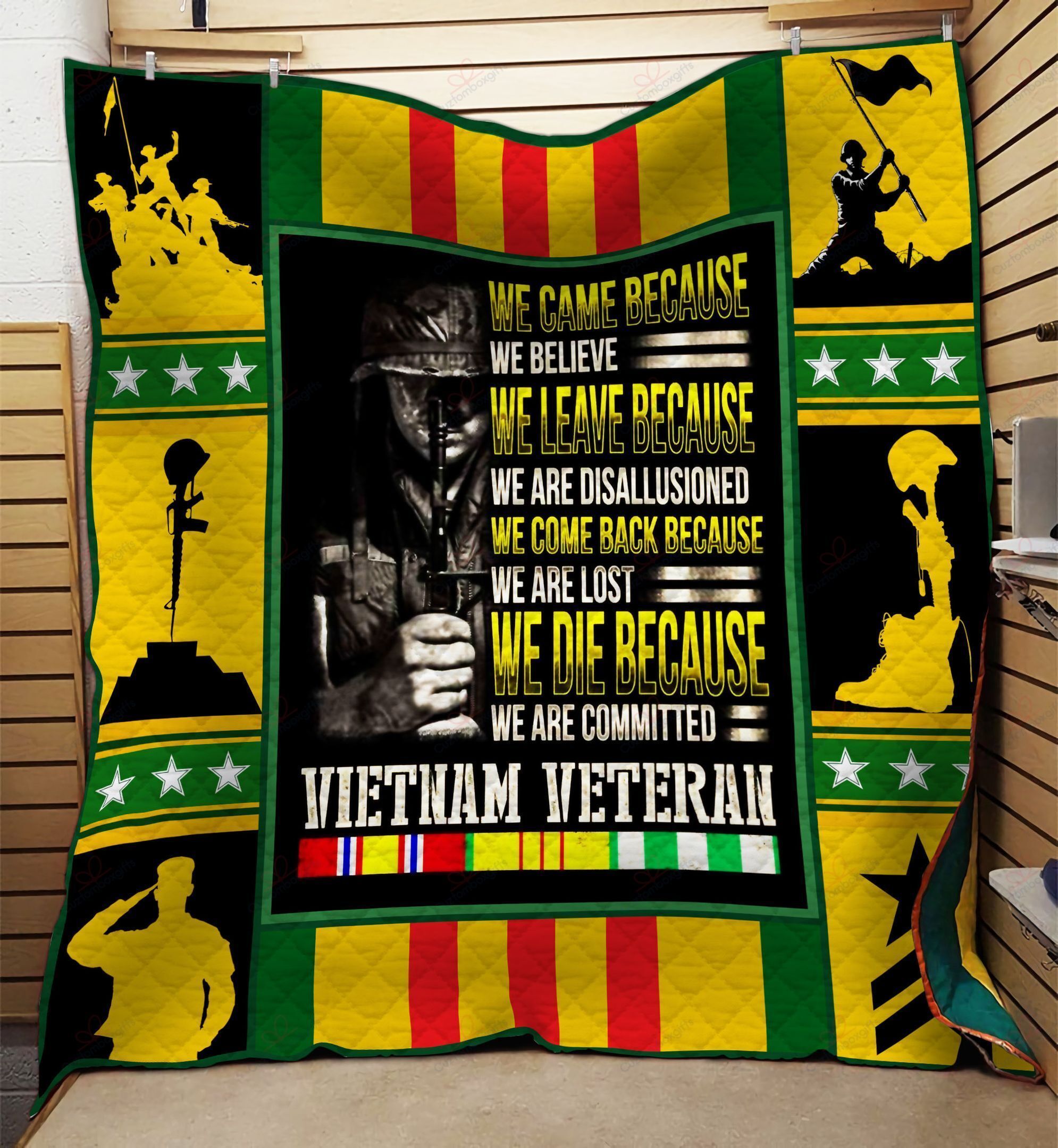 Wed Die Because We Are Commited Vietnam Veteran Quilt Blanket Great Customized Blanket Gifts For Birthday Christmas Thanksgiving