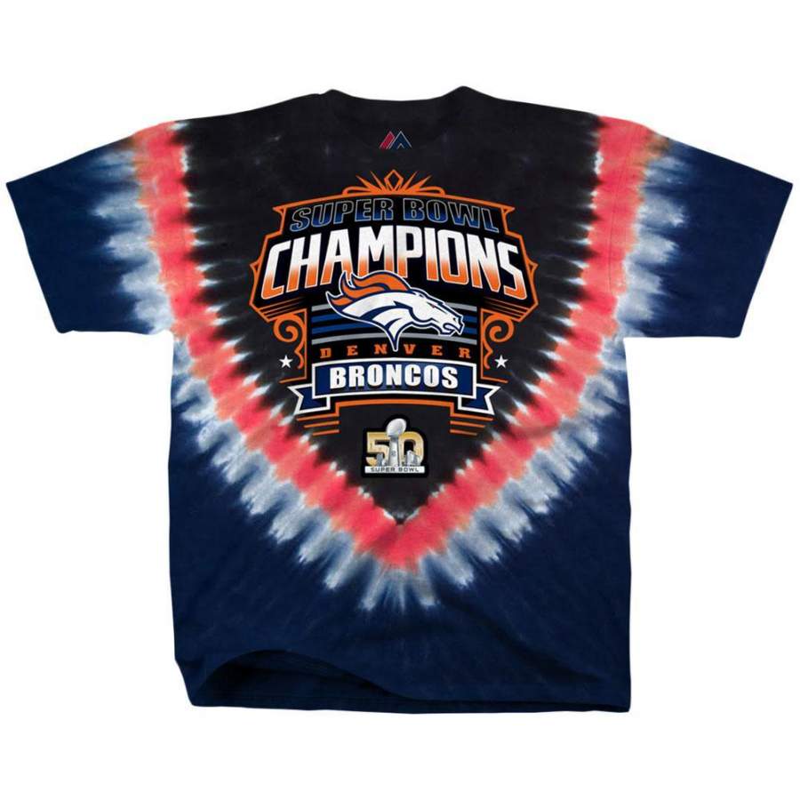 Denver Broncos – Super Bowl Shield Tie Dye Adult T-Shirt