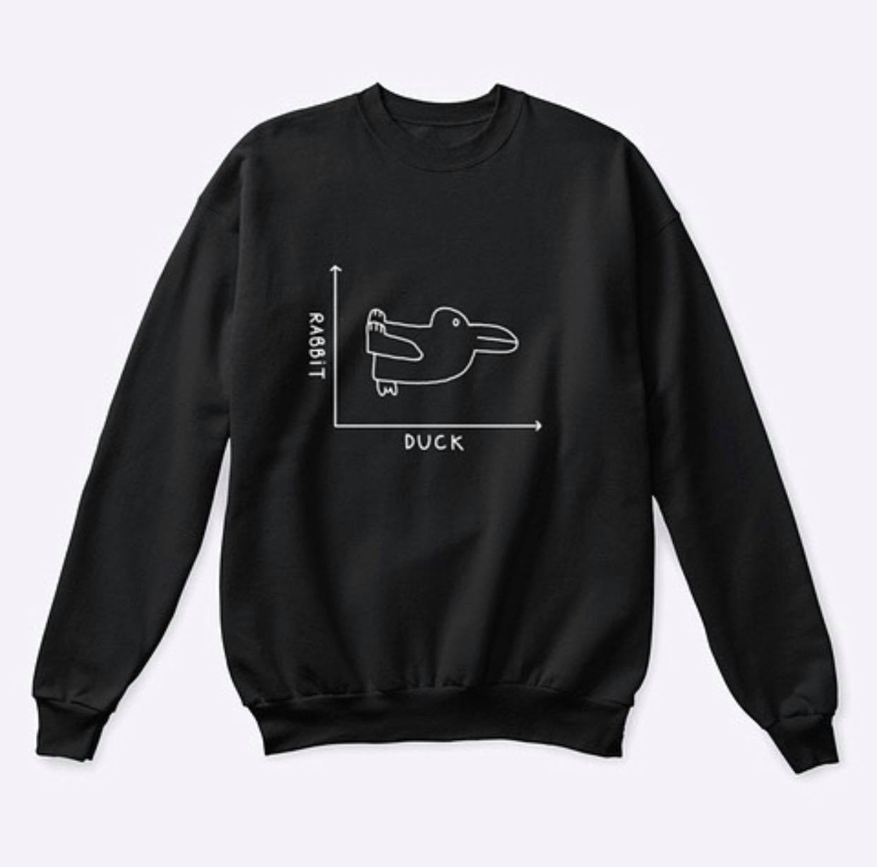 Duck Or Rabbit What Animal Could You See Standard Crew Neck Sweatshirt