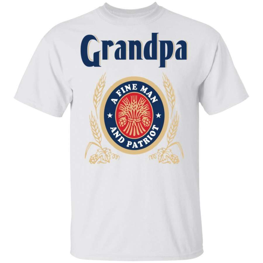 Miller Lite Grandpa A Fine Man And Patriot Beer T-Shirt