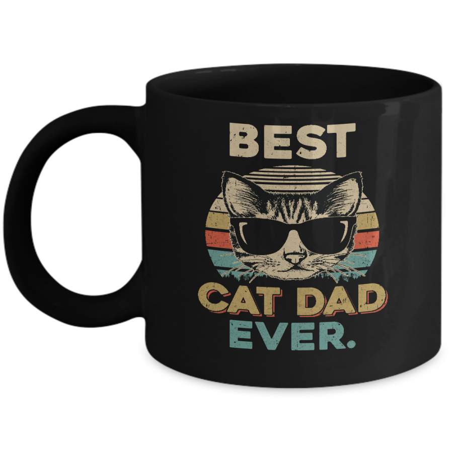 Vintage Best Cat Dad Ever Cat Daddy Father Mug