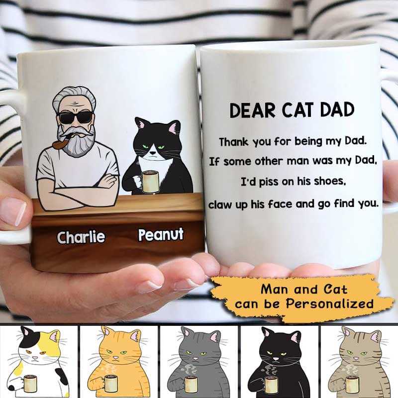 Dear Cat Dad Old Man Personalized Aop Mug