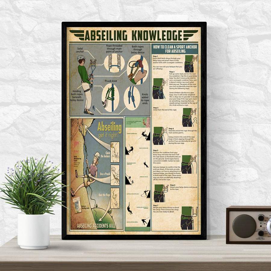 Wozoro Unframed Poster Abseiling Knowledge Size 11×17, 16×24, 24×36 inch