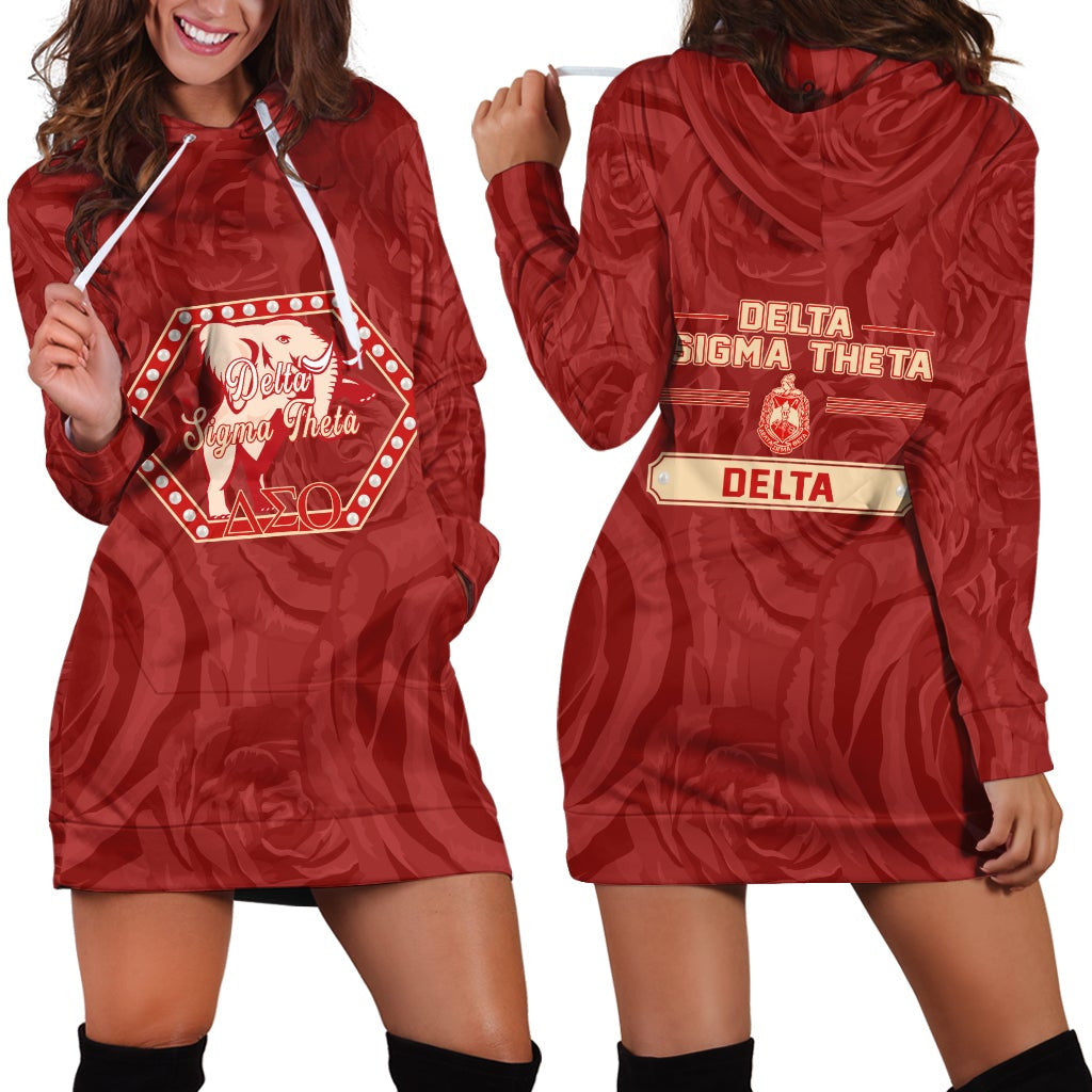 Sorority Dress – Delta Sigma Theta Rose Pearls Hoodie Dress