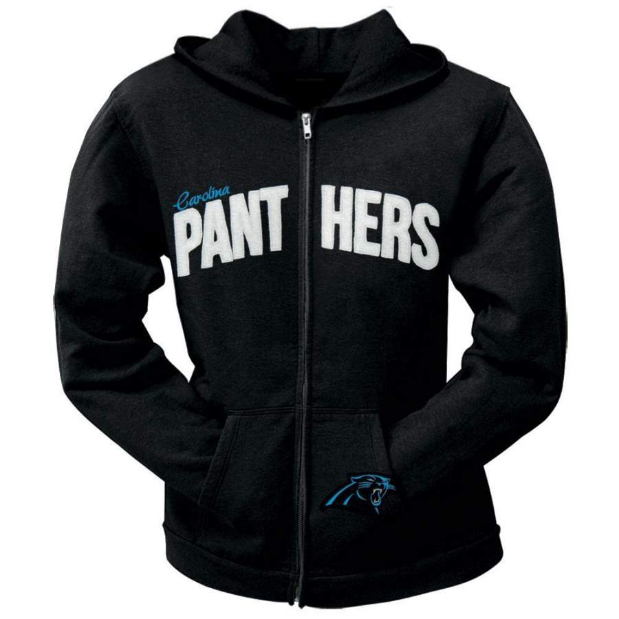 Carolina Panthers – Pep Rally Premium Juniors Full Zip Hoodie