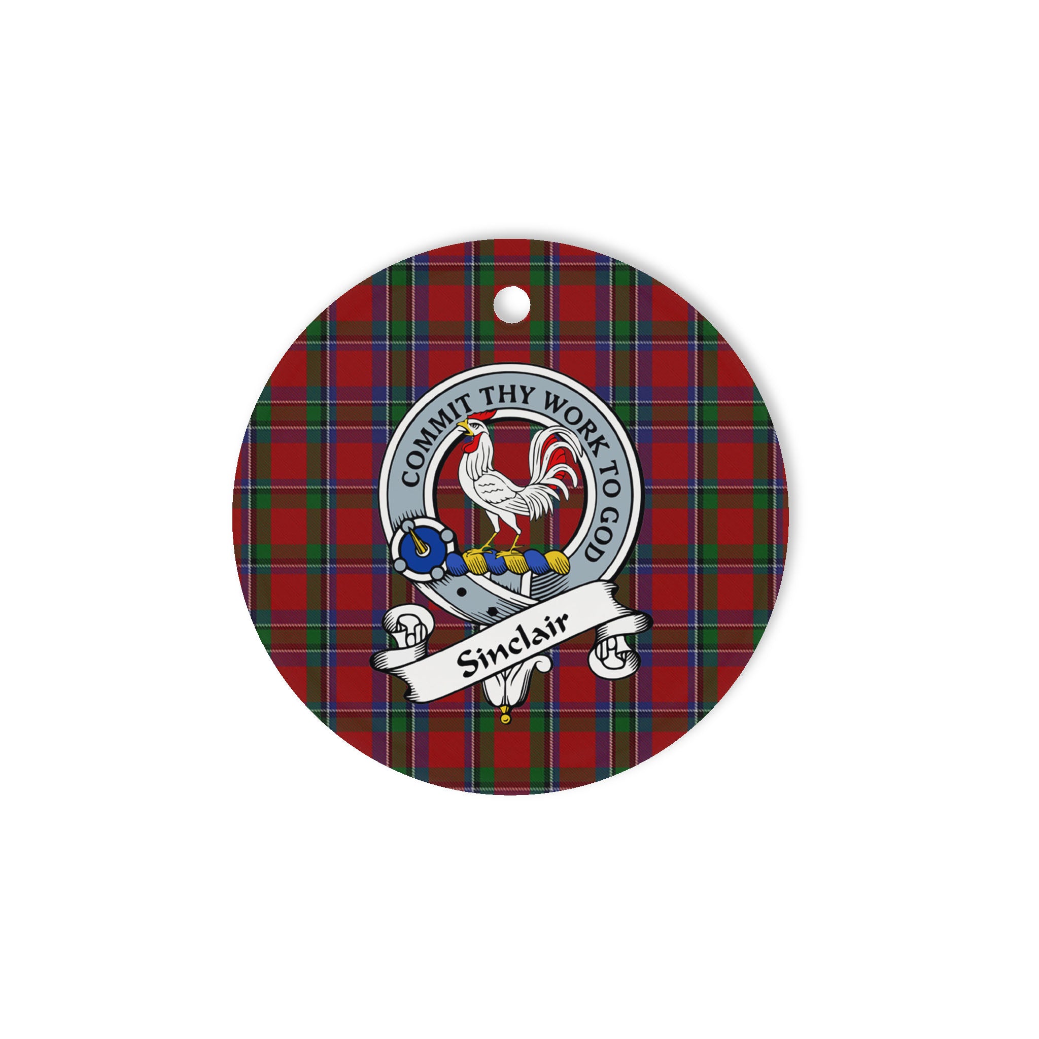 Sinclair Scottish Clan Badge Plaid Ornament Gift. Christmas Tree Ornament Sinclair Clan Tartan Ornament Great Christmas Ornaments Gift