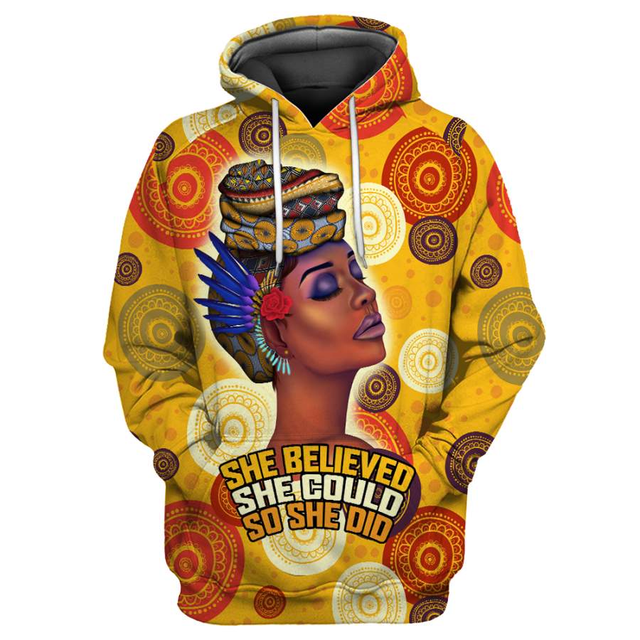 African She Believed Unisex Deluxe Hoodie ML