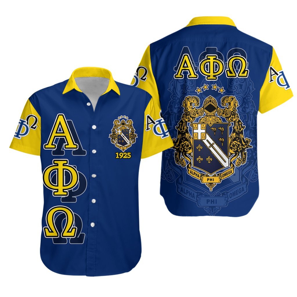 Alpha Phi Omega Hawaiian Shirt – Royal Blue – Lt20