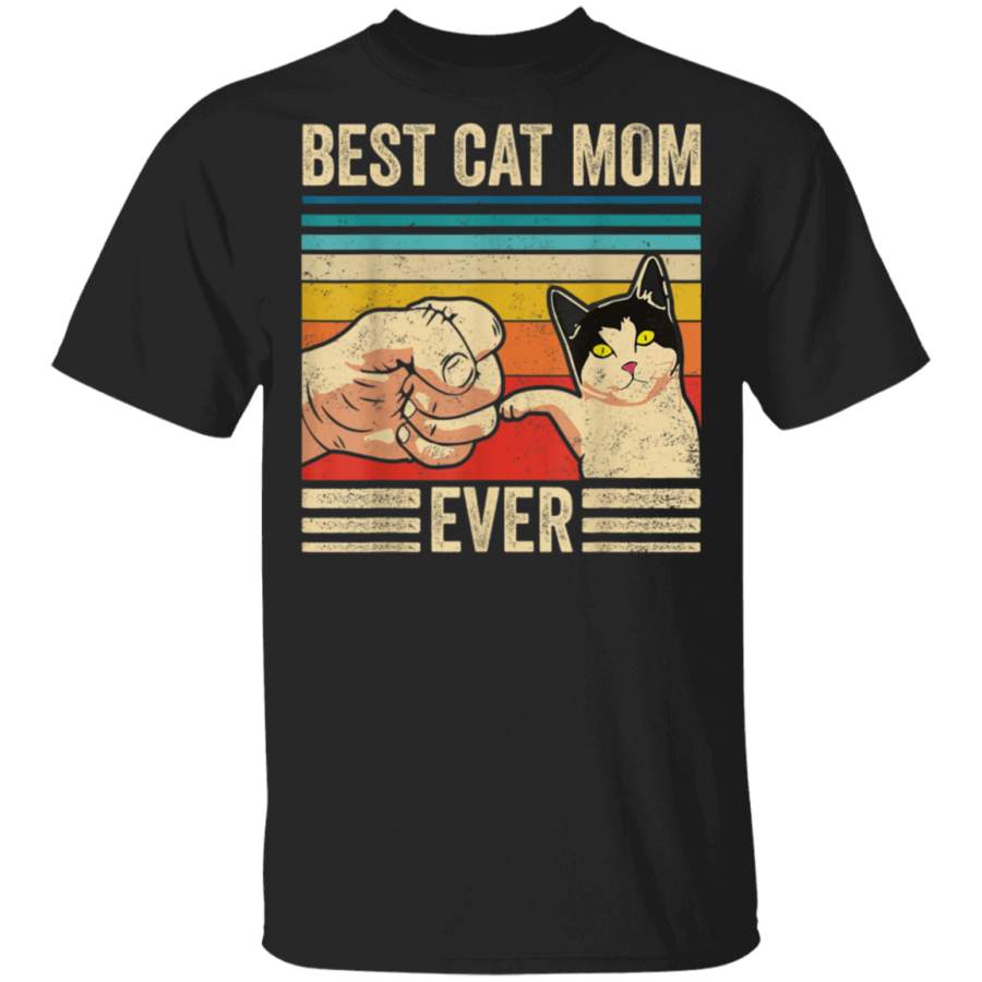 Vintage Best Cat Mom Ever Bump Fit Mothers Day Gift Women T-Shirt