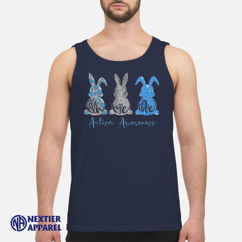 Rabbit Faith Hope Love Autism Awareness Shirt Men’s Tank Top