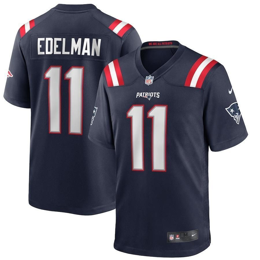 New England Patriots Julian Edelman Navy Game 3D Jersey