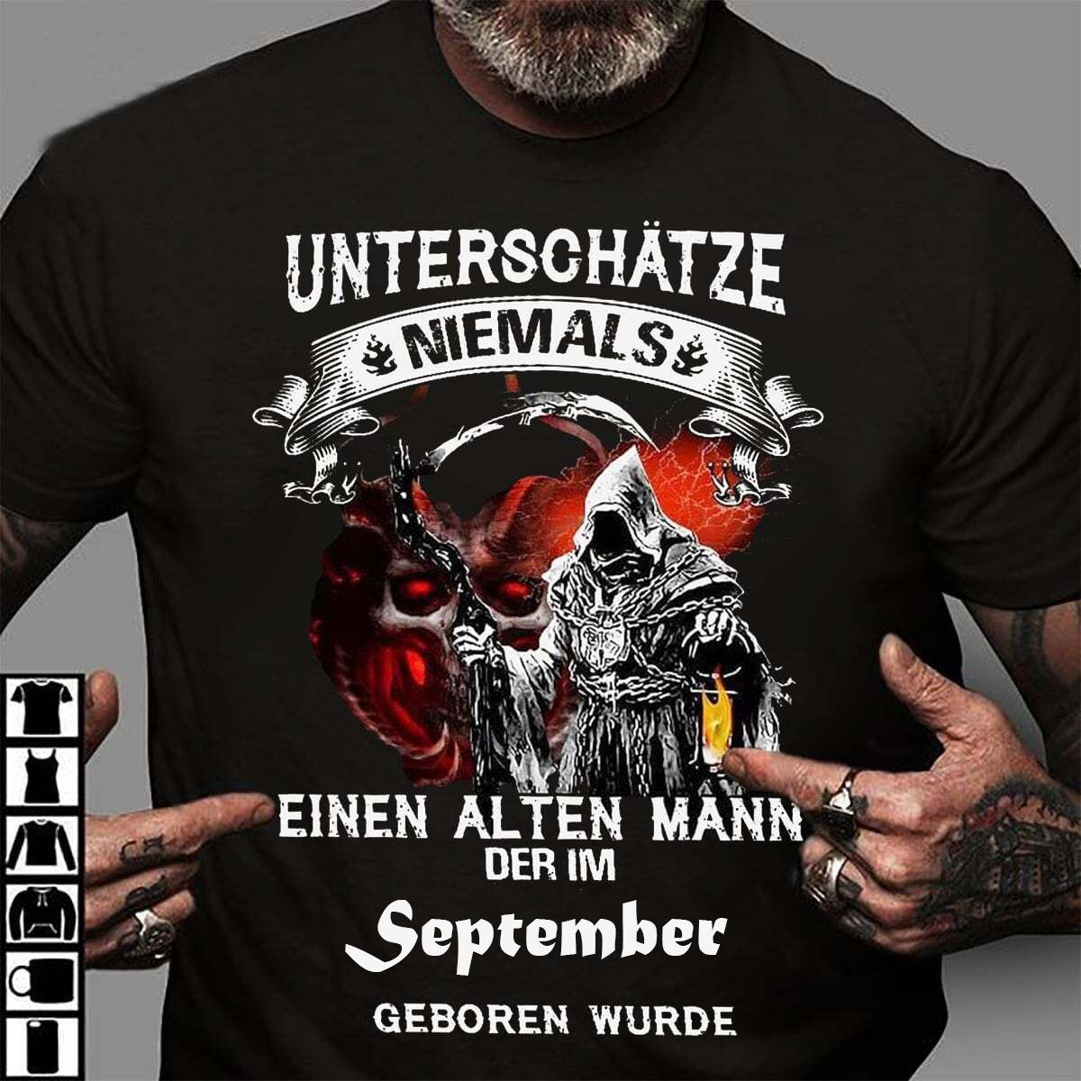 Unterschätze Niemals Einen Alten Mann Der Im September Geboren Wurde  T-Shirts