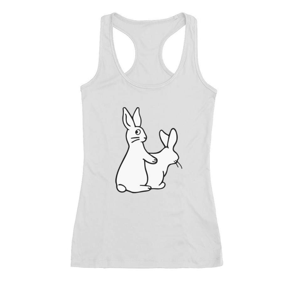 Rude Rabbits Funny Easter Humping Bunnies Racerback Tank Top