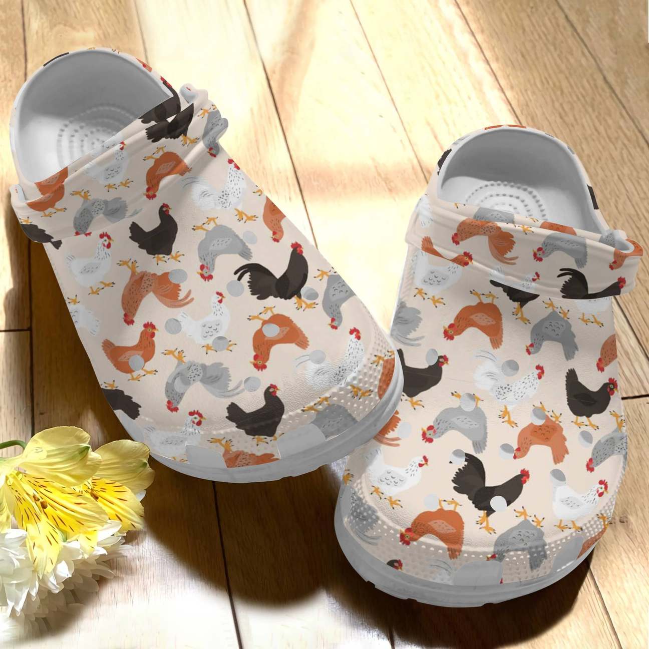 Farm Personalize Clog, Custom Name, Text, Fashion Style For Women, Men, Kid, Print 3D Chicken V7