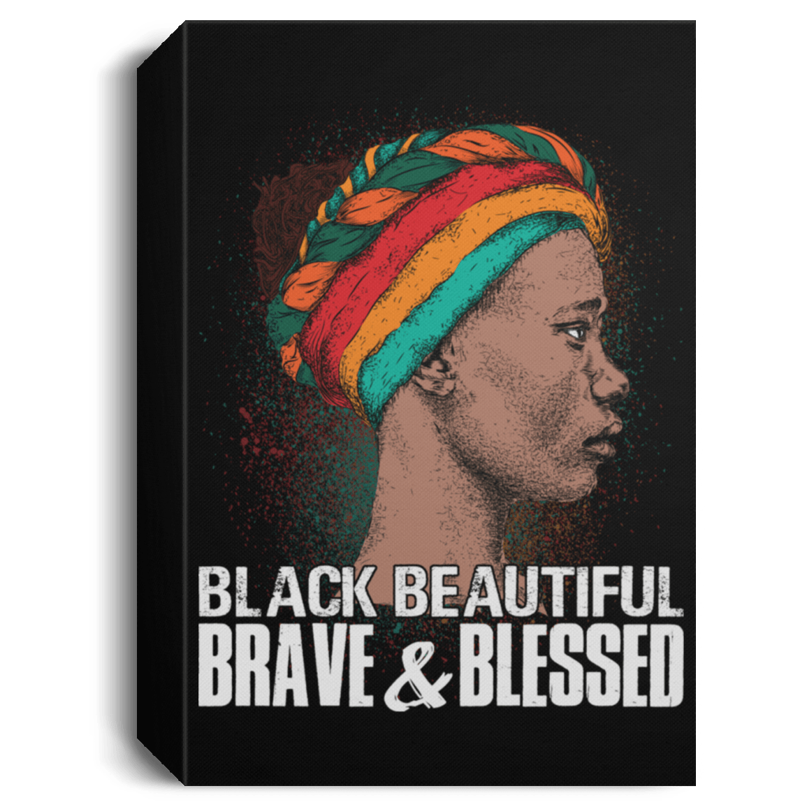 African American Canvas Art Melanin Black Beautiful Brave Blessed Woman Canvas Black Art Living Room Decor