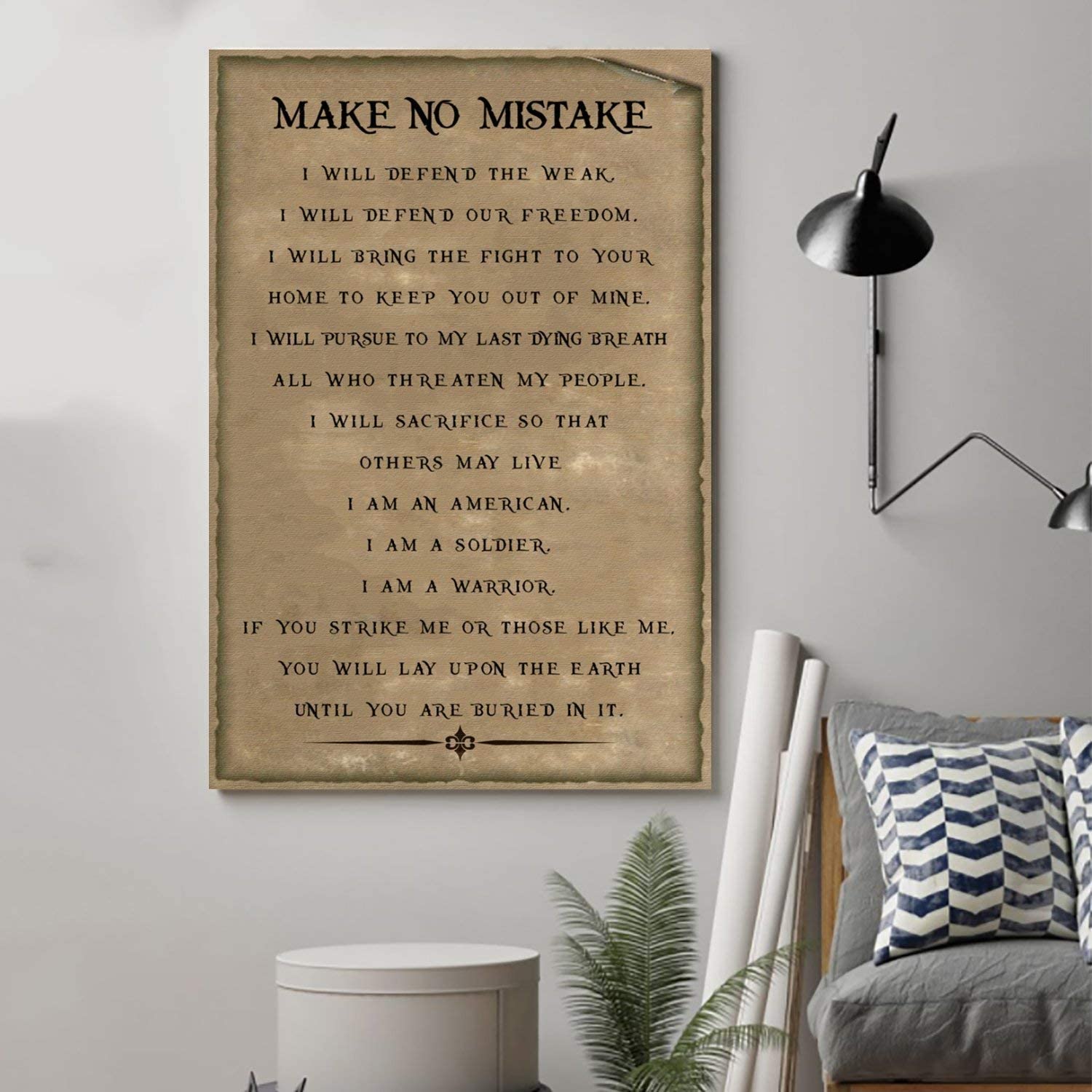 Cara Poster – Soldier Poster – Make No Mistake 2 – Wall Art – Home Decor- Wall Art – Home Decor