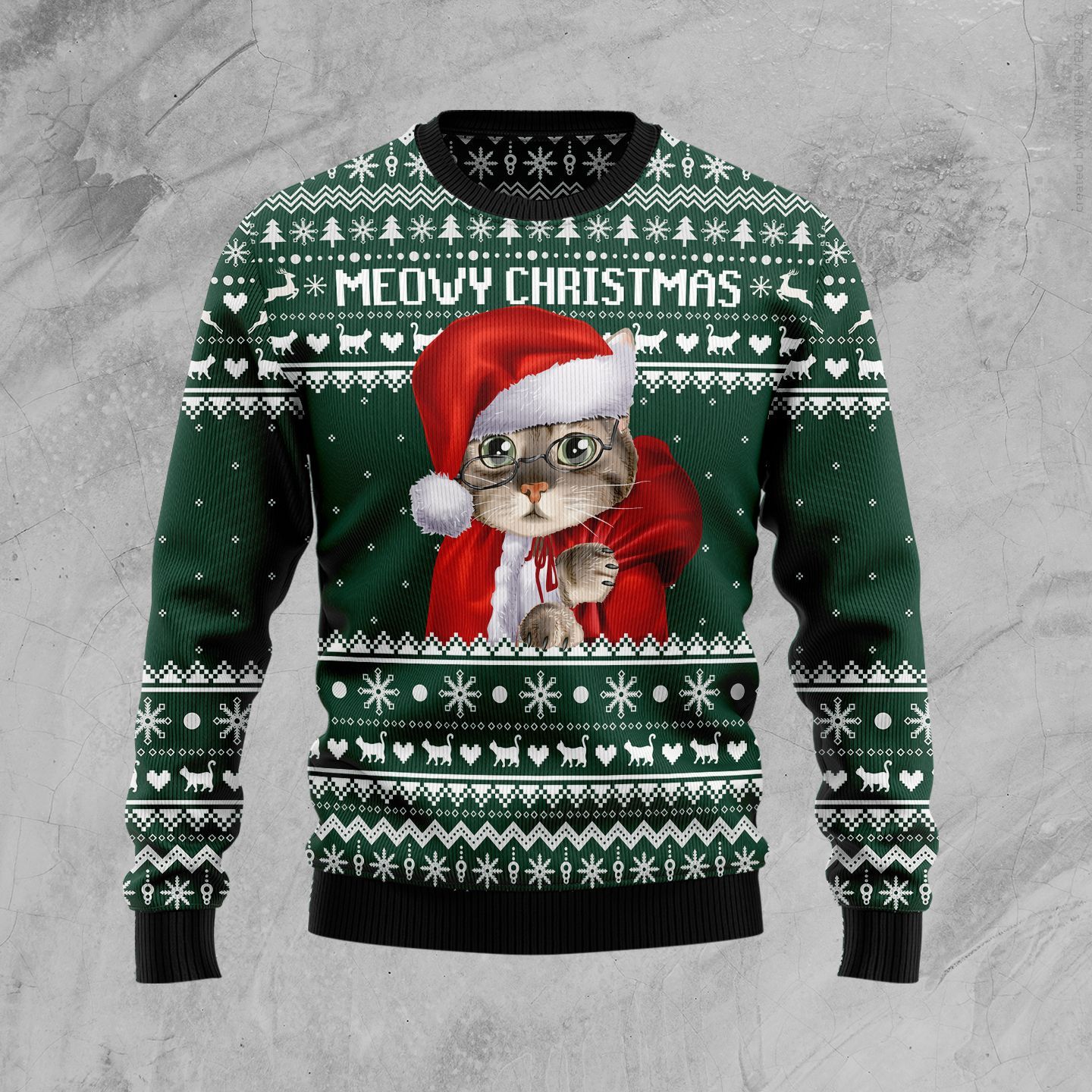 Cat Santa Christmas Ugly Sweater