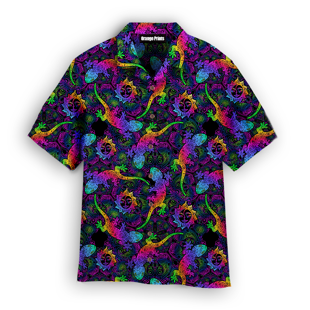 Mandalas Gecko Lizards With Boho Suns Tropical Pattern Hawaii Shirt For Men Women Ha7440