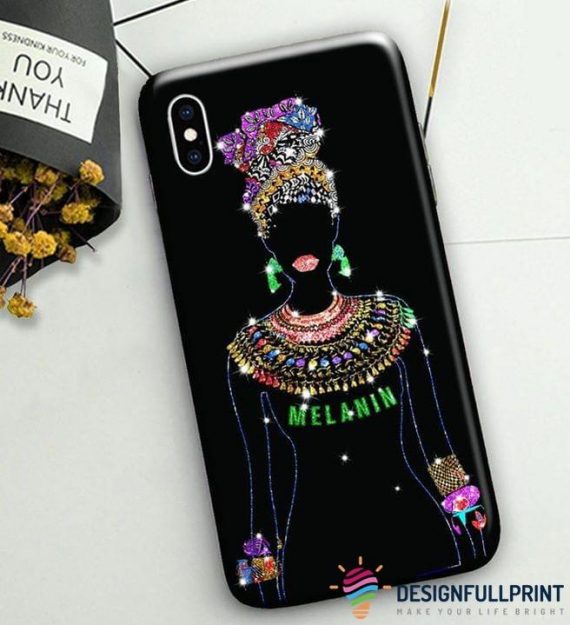 Black Pride Melanin Power Diamond Print Phone Case Ln