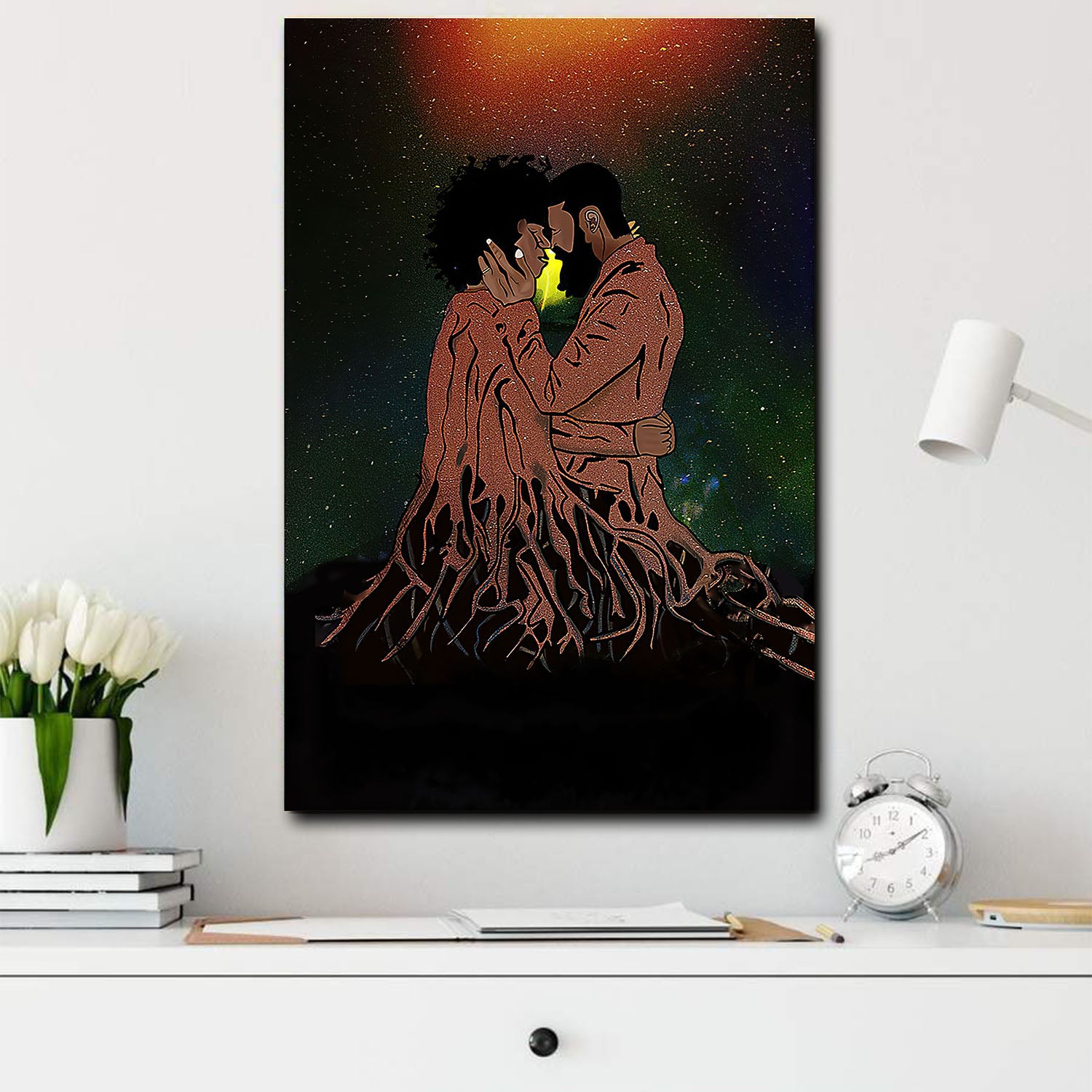 African American Magic Canvas Eternal Love Afro Home Decoration