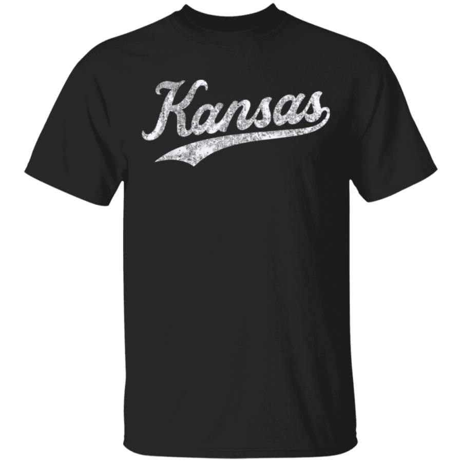 Vintage I Love Kansas Baseball Script TShirt