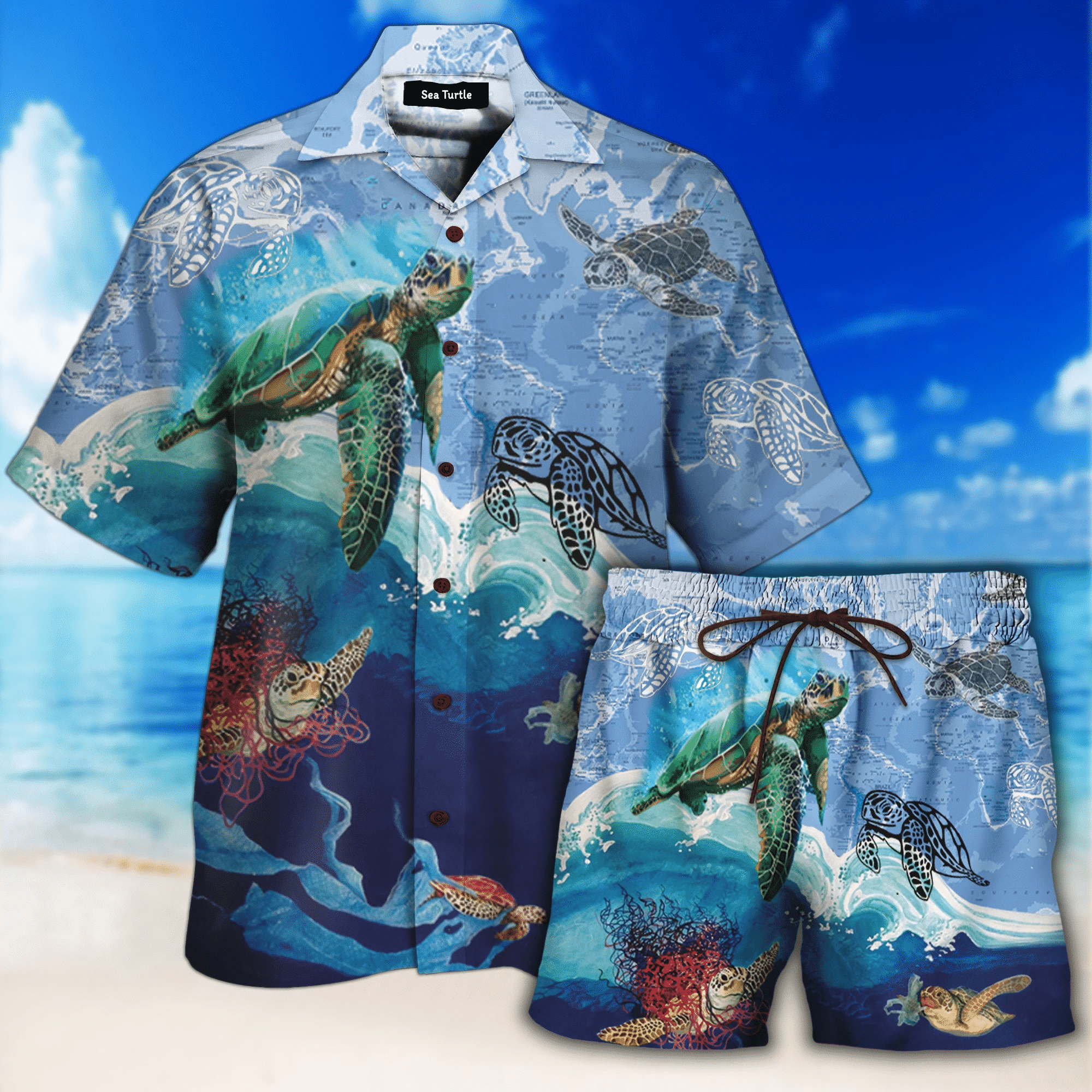 Sea Turtle Fresh Hawaii Shirt Set Unisex Ha108229