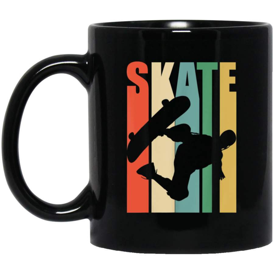 Skateboarder Retro Vintage Mug Skateboarding Mug 11 oz 15 oz Black Mug