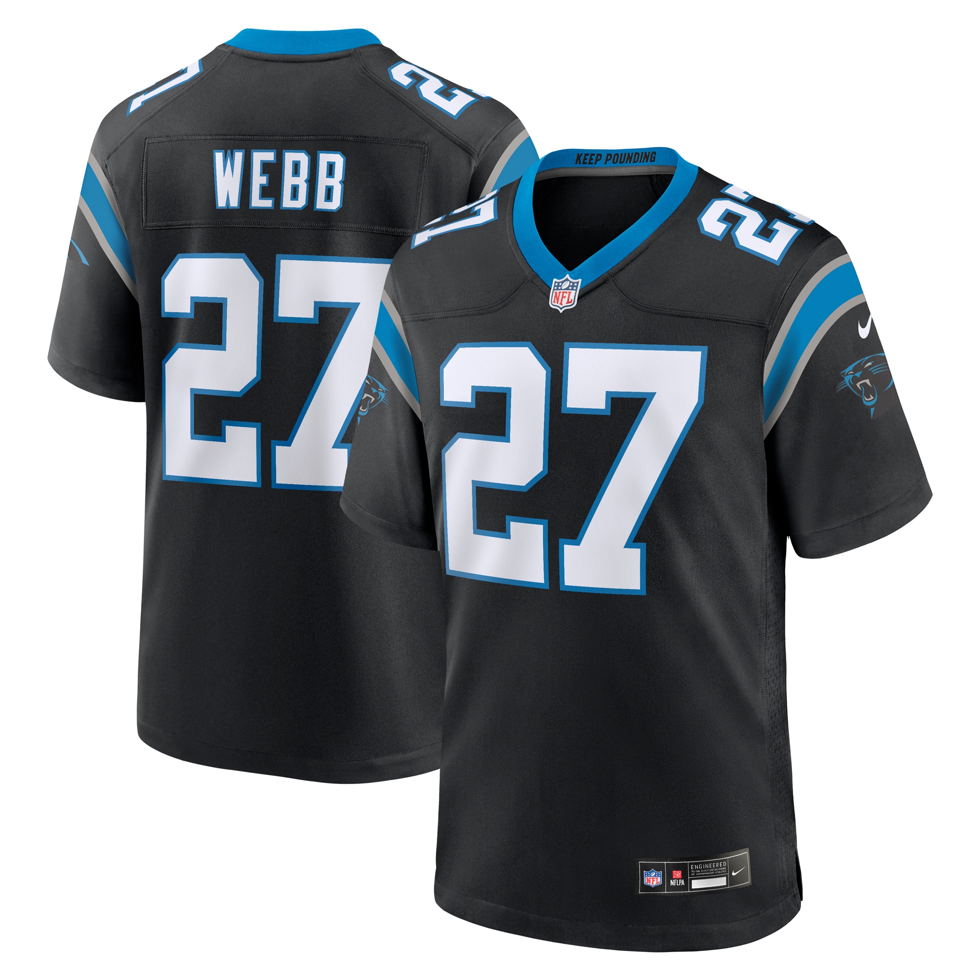 Sam Webb Carolina Panthers Team Game Jersey – Black